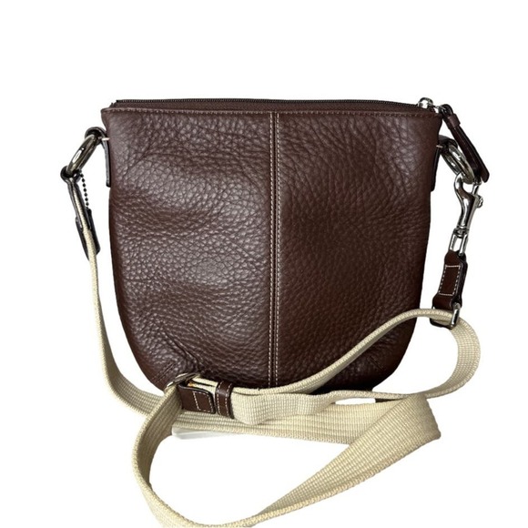 COACH Brown Hamilton Pebbled Leather Crossbody - Picture 2 of 10